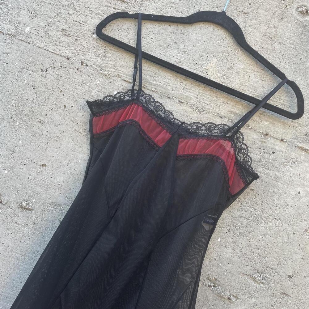 vtg sheer goth mini slip dress - Picture 2 of 8